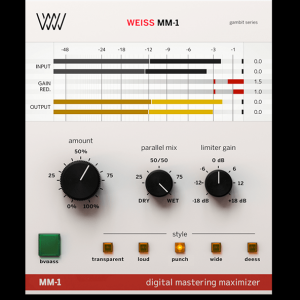 母带响度最大化 Softube Weiss MM-1 Mastering Maximizer v2.5.9 PC